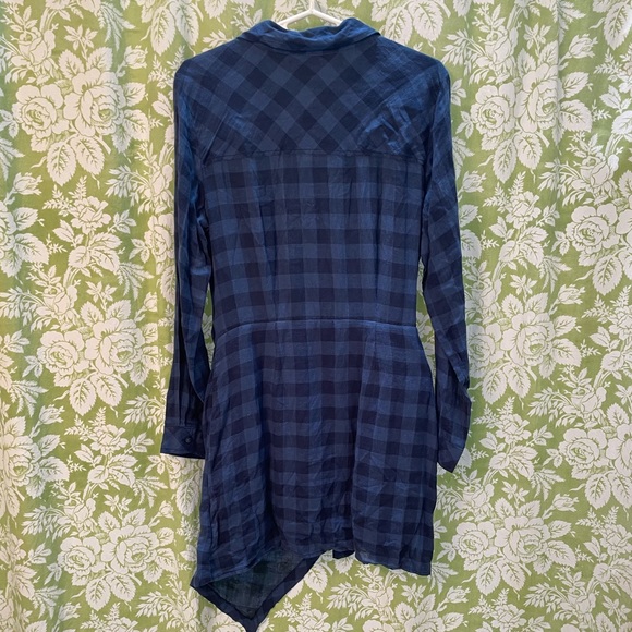 Sanctuary Blue Checked Wrap Dress - Picture 3 of 9